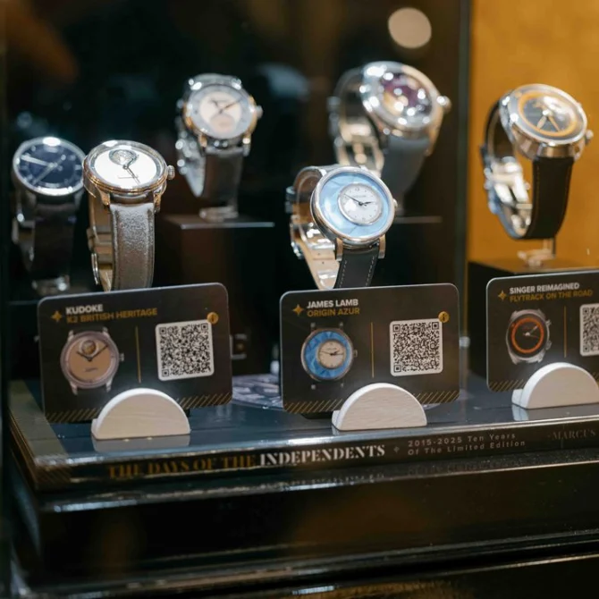 Independent watches displayed together at Days of the Independents