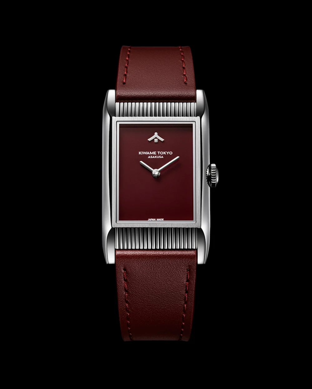Kiwame Tokyo Yane Enji with brown lacquer dial, straight-on front view