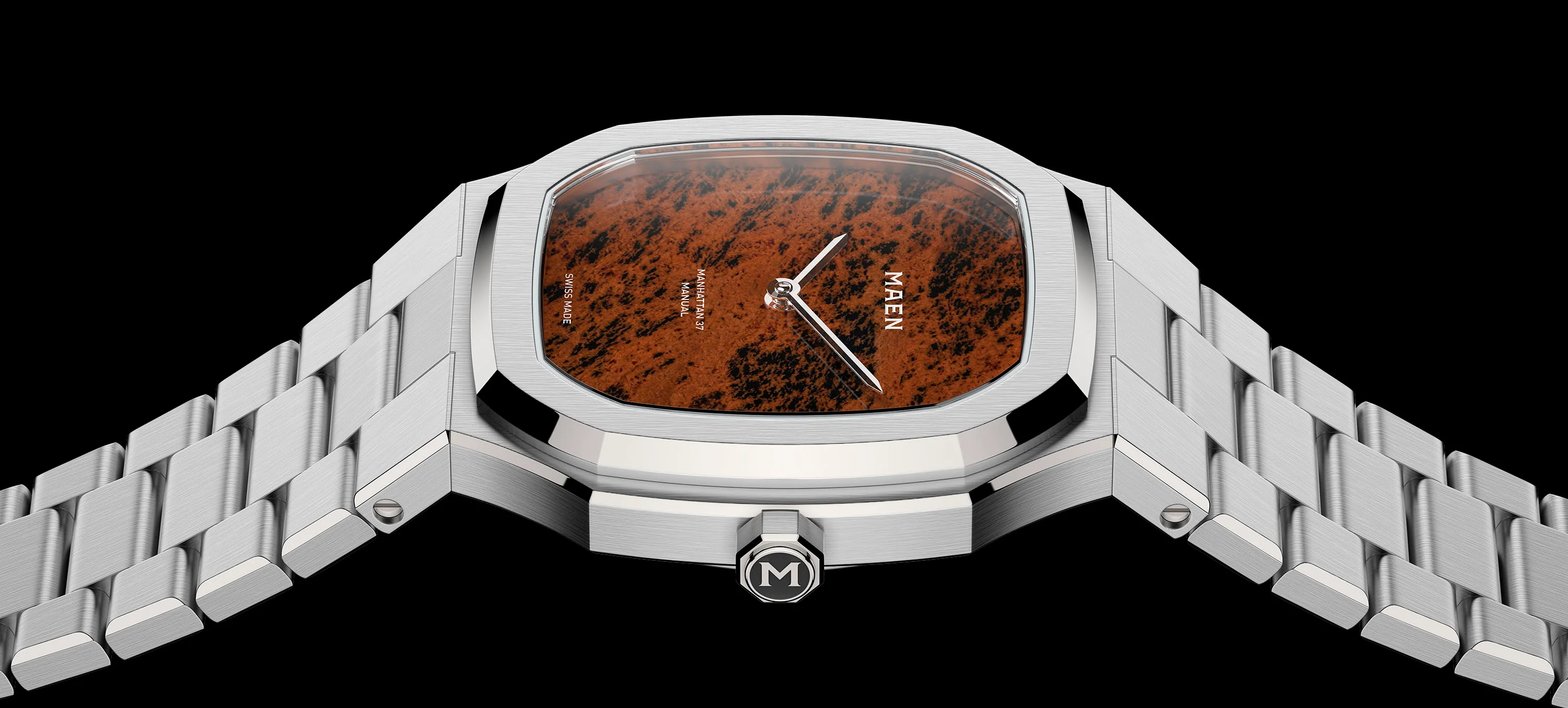 Maen Manhattan 37 Ultra-Thin Golden Swan stone-dial variant